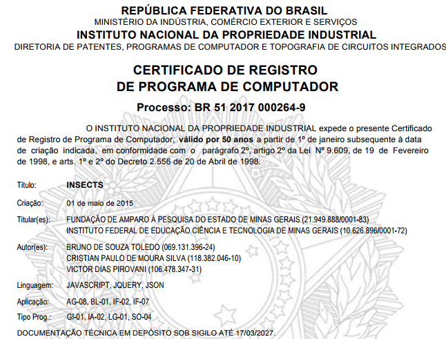 registro insects