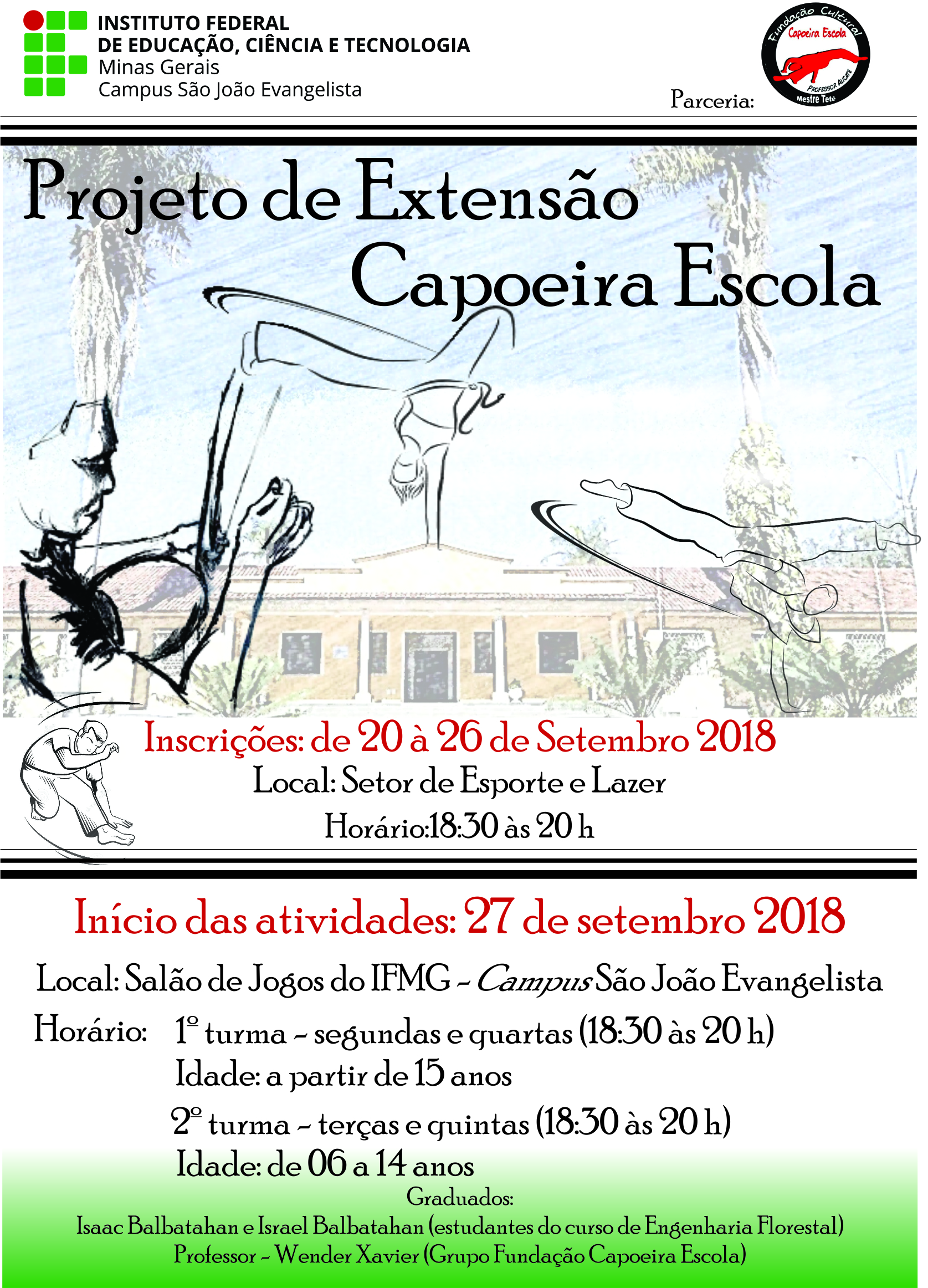 cartaz capoeira aula