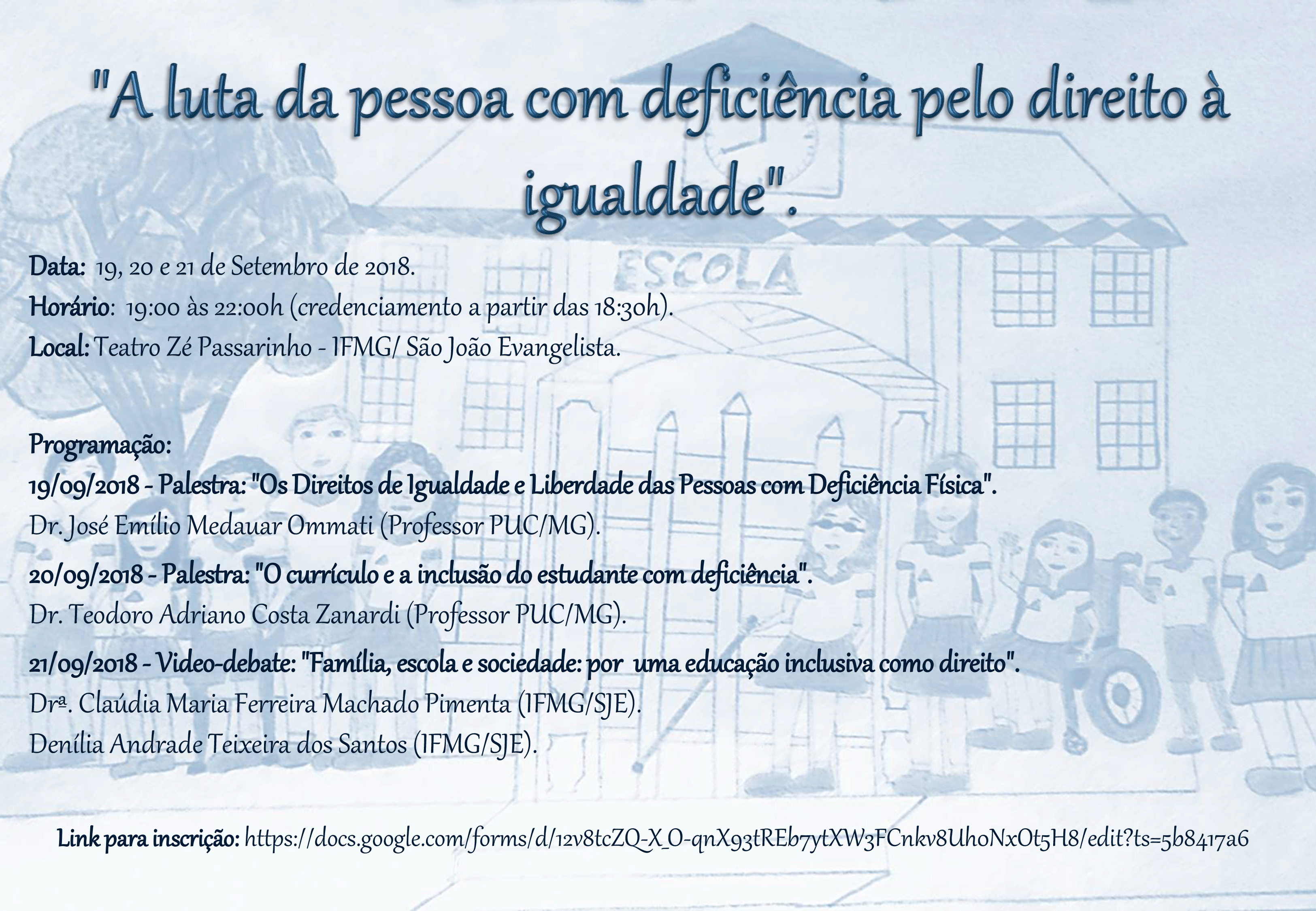 A luta da pessoa com deficiência pelo diretiro à igualdade Cartaz divulgação