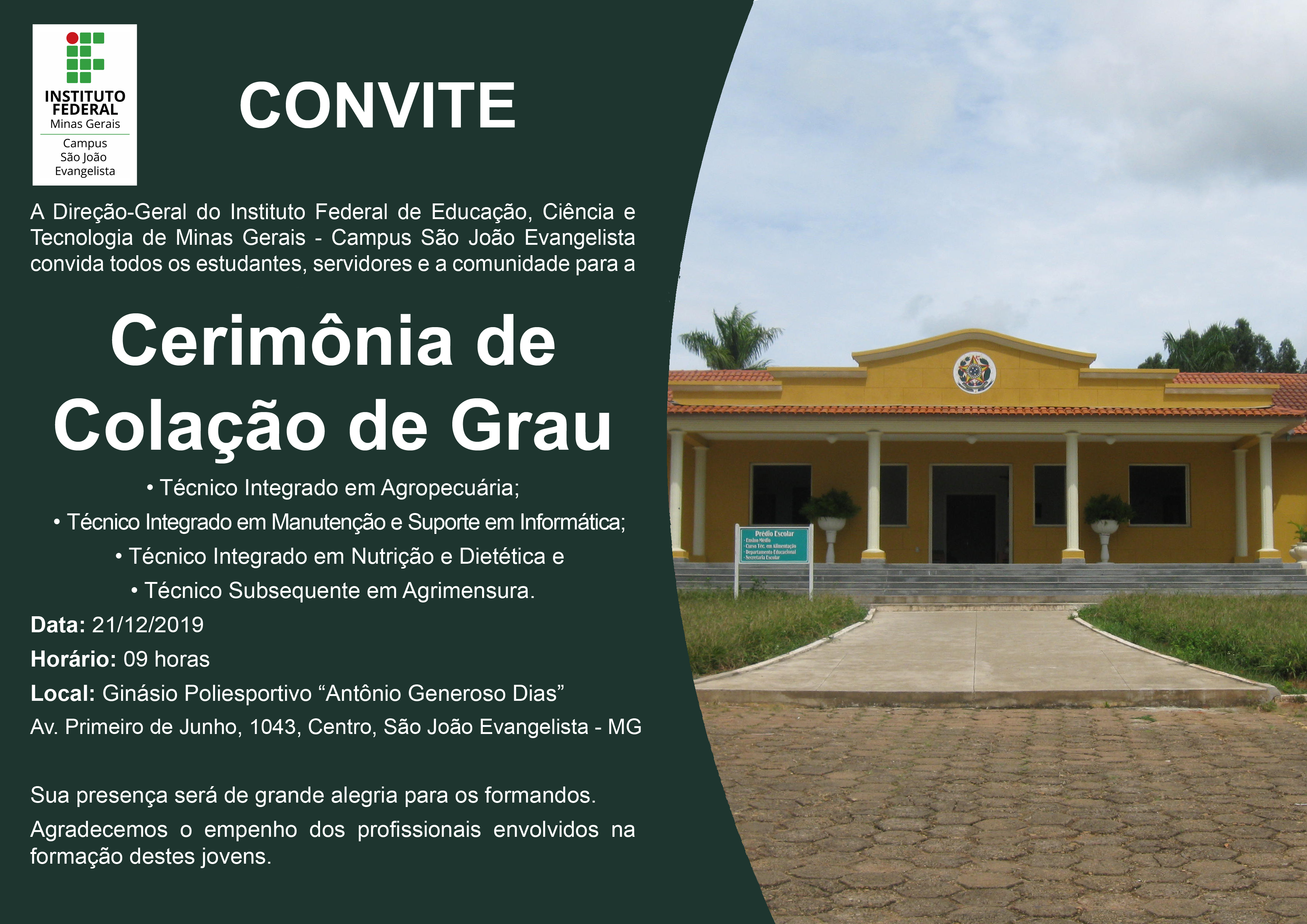 Modelo Convite Colação de Grau Técnicos 1