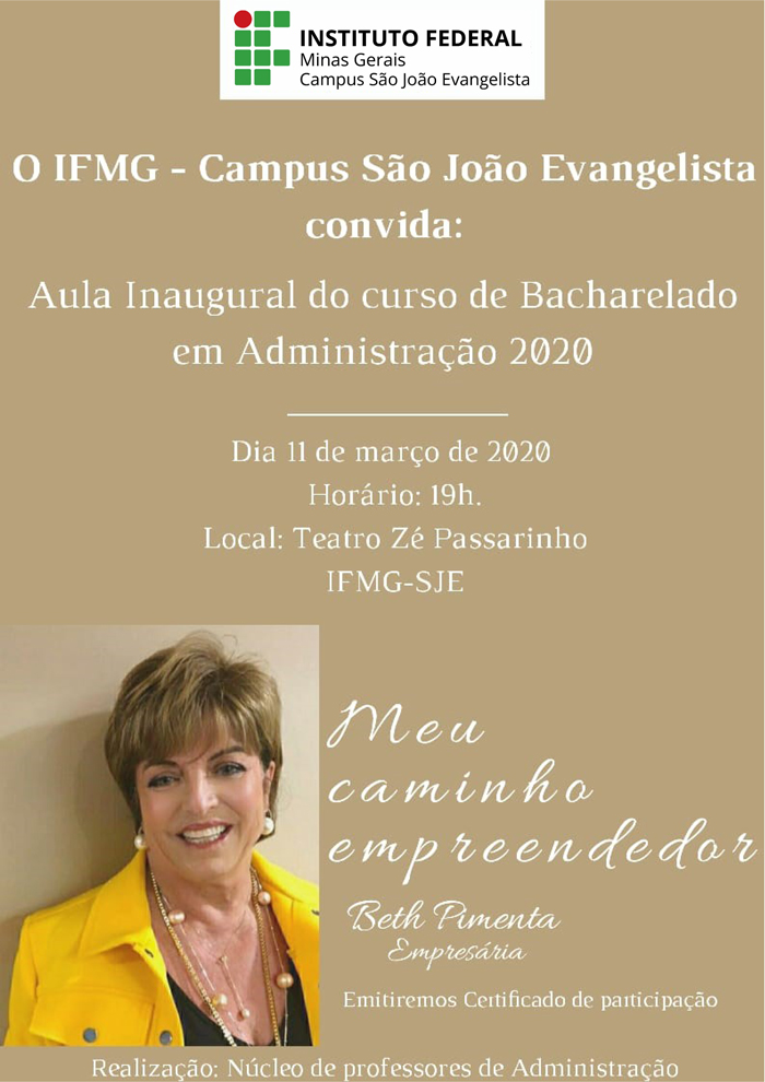Convite para aula inaugural 2020