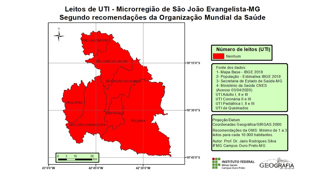 Leitos de UTI - Microrregião de São João Evangelista - MG