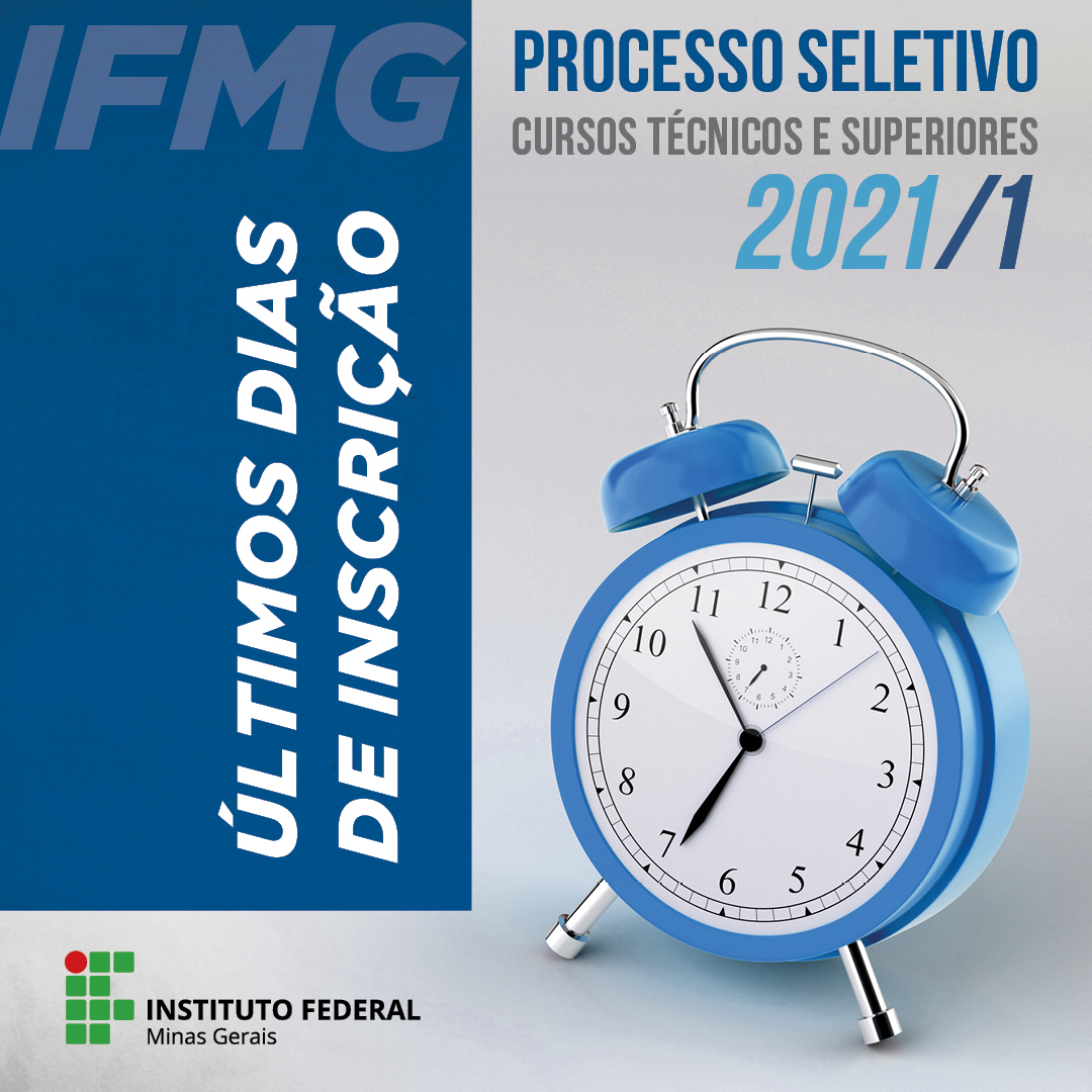 Últimos dias de inscrição do Processo Seletivo 2021/1