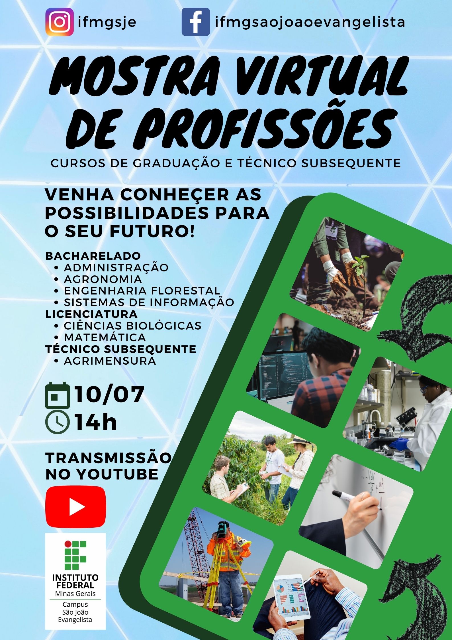 cartaz mostra profissoes