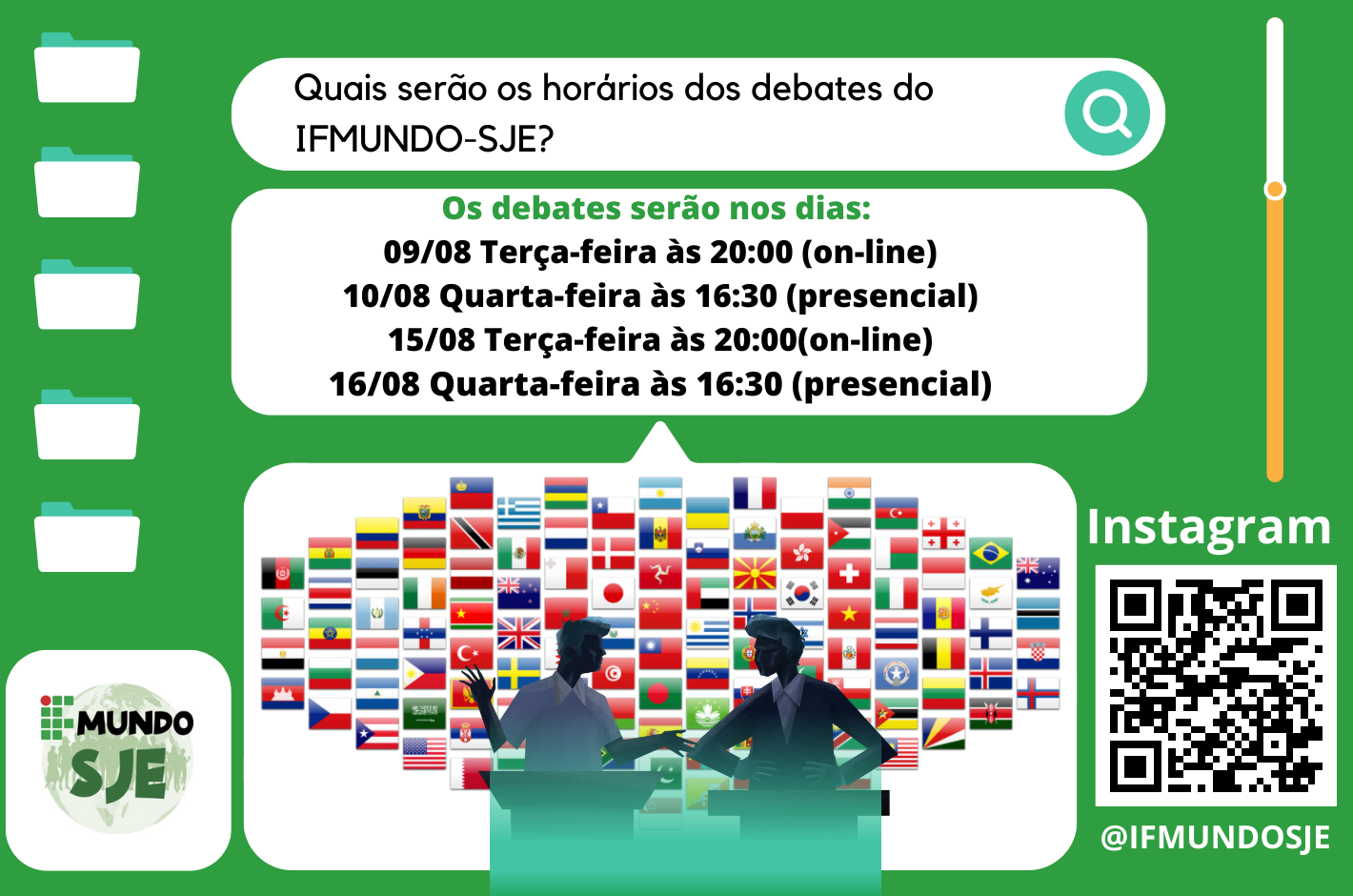 Quais serão os horários das mocks do IFMUNDO SJE