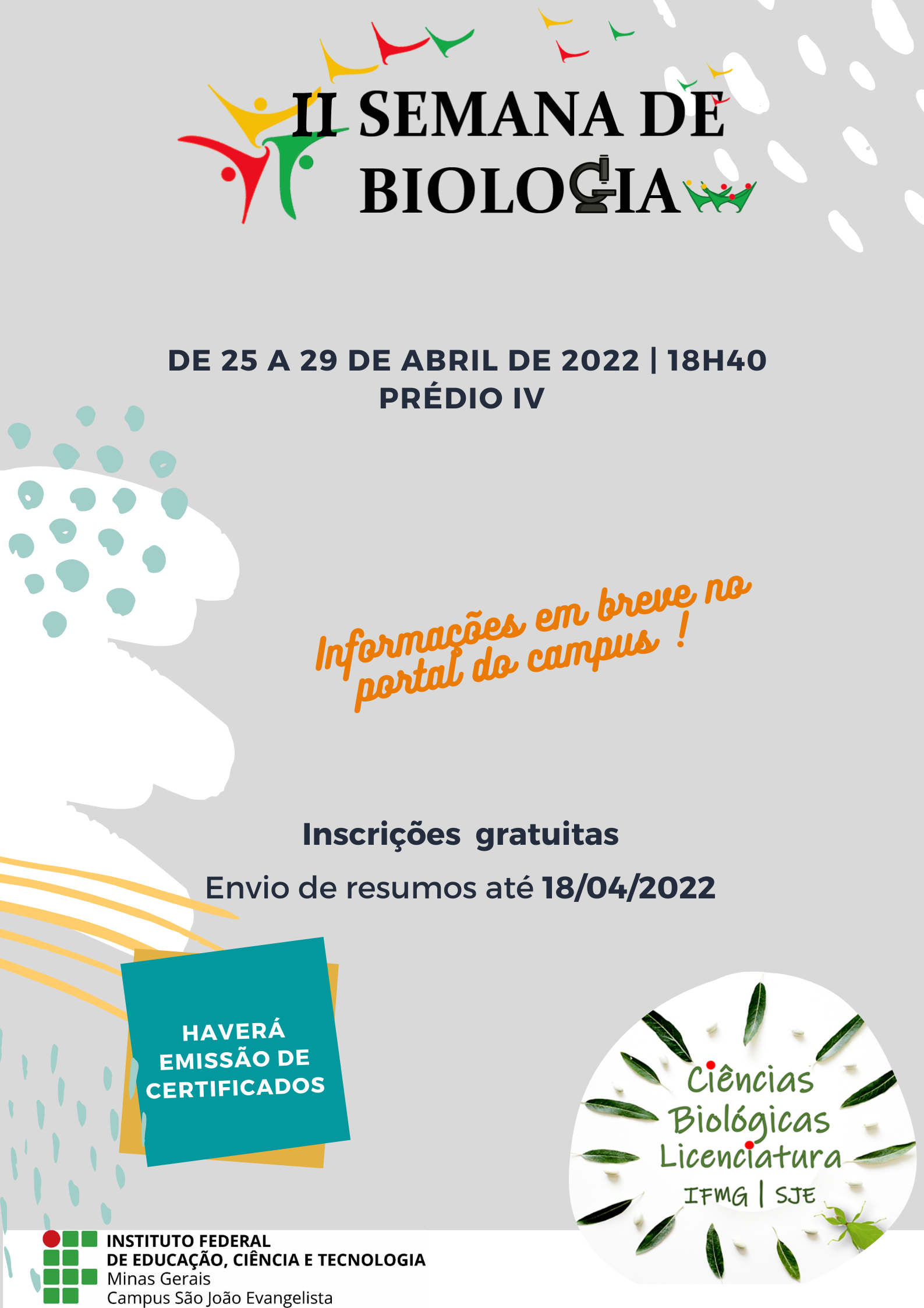 Folder II Semana de Biologia 