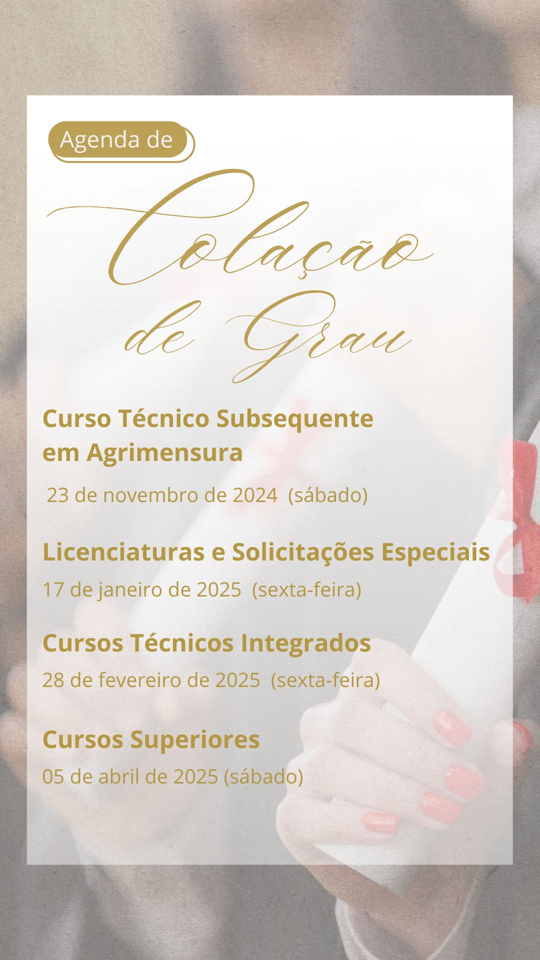 Colacao de grau 2024 story